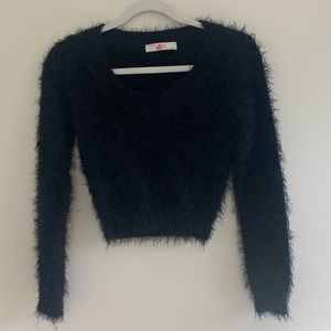 AA cropped fuzzy sweater